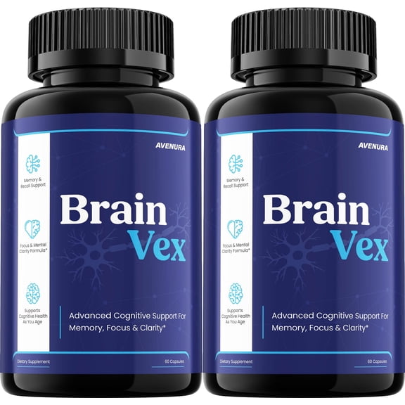 Brain Vex Capsules Brain Vex Pills Natural Blend Memory Focus Support Supplement (2 Pack, 120 Capsules)