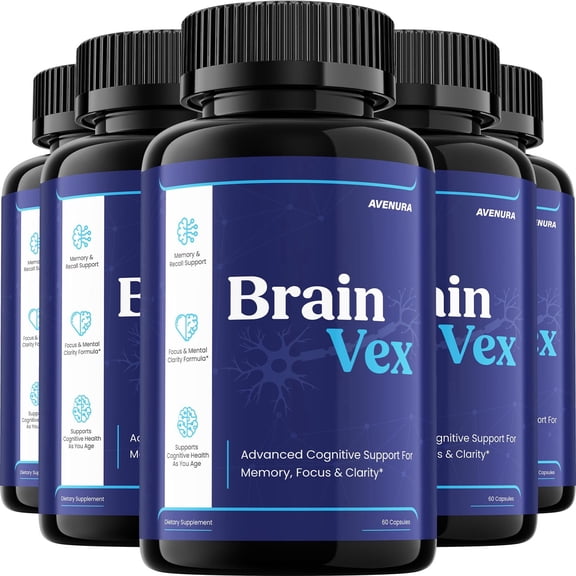 Brain Vex Capsules – Brain Vex Pills for Natural Memory & Focus Support Supplement, 5 Pack