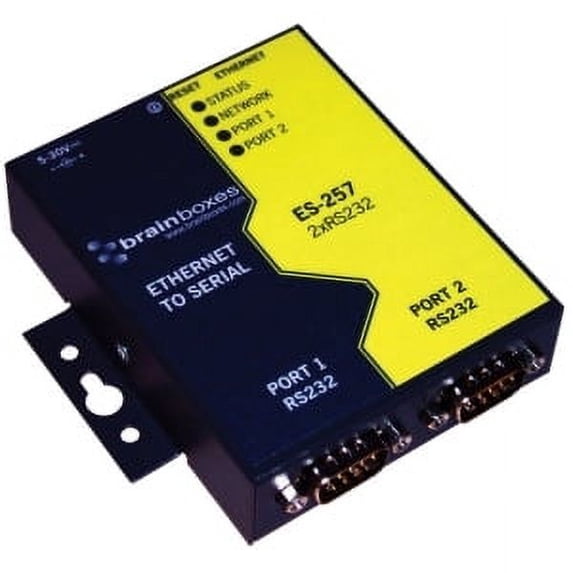 Serial 25 Port Brainboxes 2 Port RS232 Ethernet to Serial Adapter - DIN Rail Mountable ...