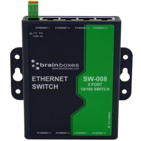 Brainboxes 8 Port Unmanaged Ethernet Switch Wall Mountable SW008