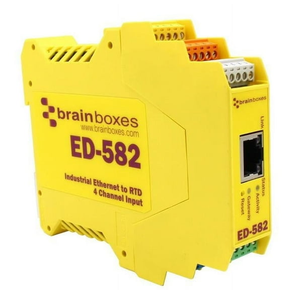 Brainboxes ED-582 Industrial Ethernet to 4 Channel RTD Remote IO Module with -22F to Plus 176F