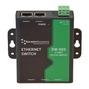 Brainboxes 5-Port Unmanaged Ethernet Switch wall Mountable, Black