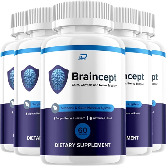 Braincept Supplement Capsules – Brain Cept Natural Blend Memory Focus, 5 Pack, 300 Capsules