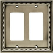 Brainderd 64770 Beaded Brushed Brushed Satin Pewter Double GFCI Wall Plate Cover