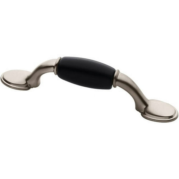Brainerd 3" Ceramic Insert Spoon Foot Pull, Satin Nickel and Black