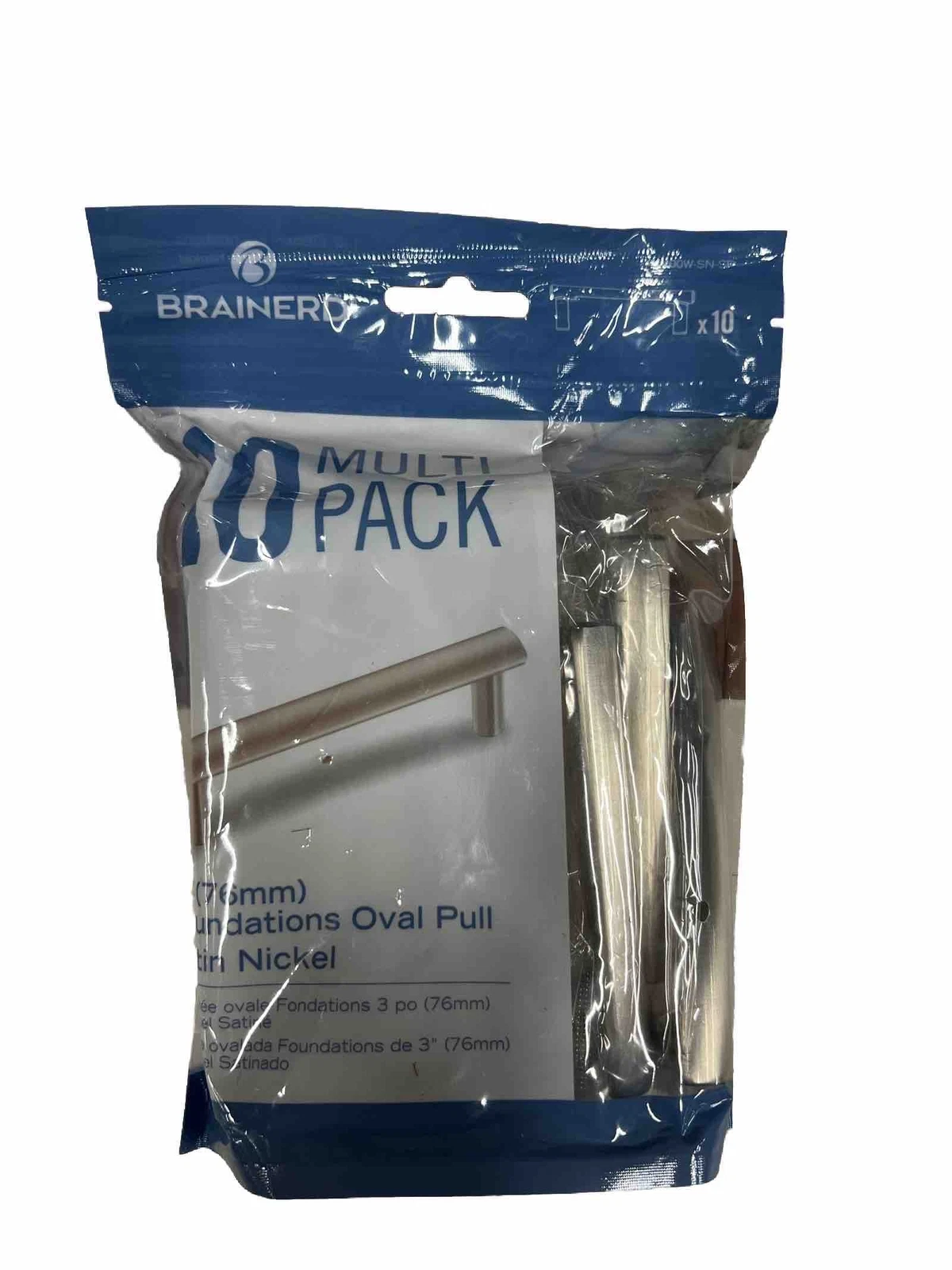 Brainerd 3-In Center To Center Satin Nickel Oval Bar Drawer Pulls (10 Pack)