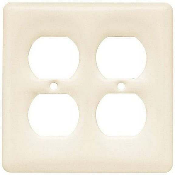 Brainerd 64478 Bisque Ceramic Double Duplex Cover Plate
