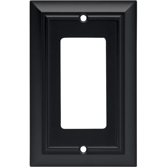 Franklin Brass Architectural (1-Pack) Decorative Light Switch Cover Matte Black 1-Gang Decorator/Rocker Wall Plate Electrical Outlet Guard 64216