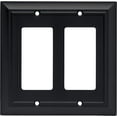 thumbnail image 1 of Franklin Brass Architectural (1-Pack) Decorative Light Switch Cover Matte Black 2-Gang Decorator/Rocker Wall Plate Double Electrical Outlet Guard 64211, 1 of 8