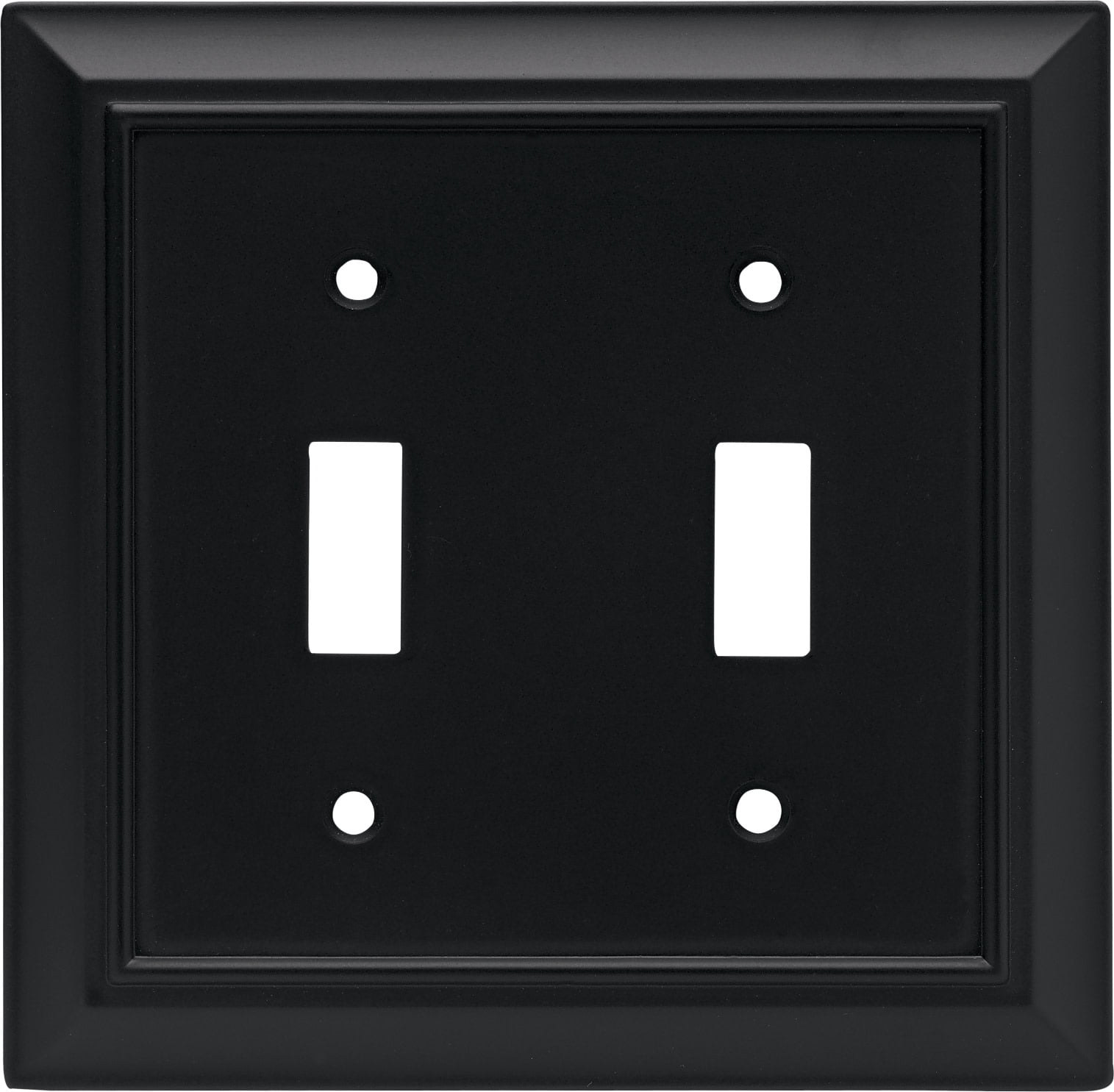 Matte Black Architectural 2-Gang Toggle Light Switch Plate