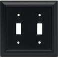 thumbnail image 1 of Franklin Brass Architectural (1-Pack) Decorative Light Switch Cover Matte Black 2-Gang Wall Plate Double Toggle Electrical Outlet Guard 64217, 1 of 8