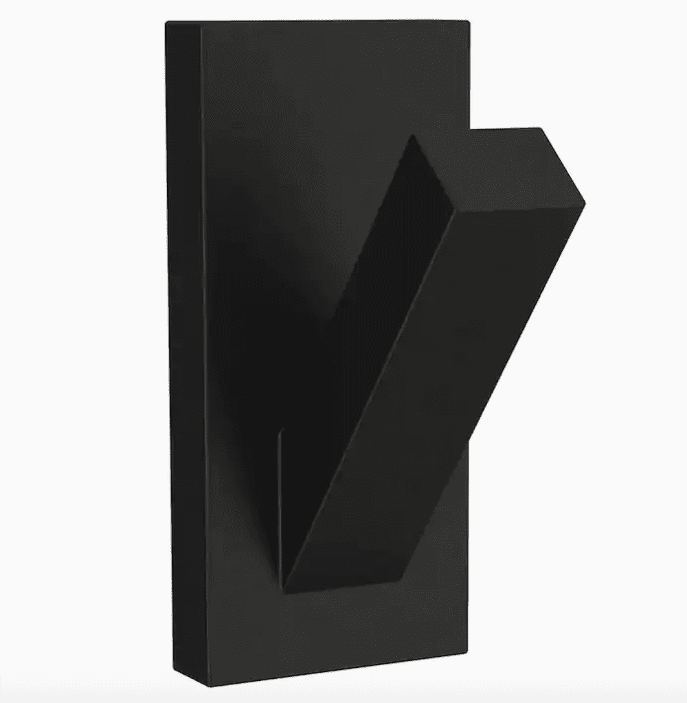 Matte Black Angled Post Hook for Wall Storage