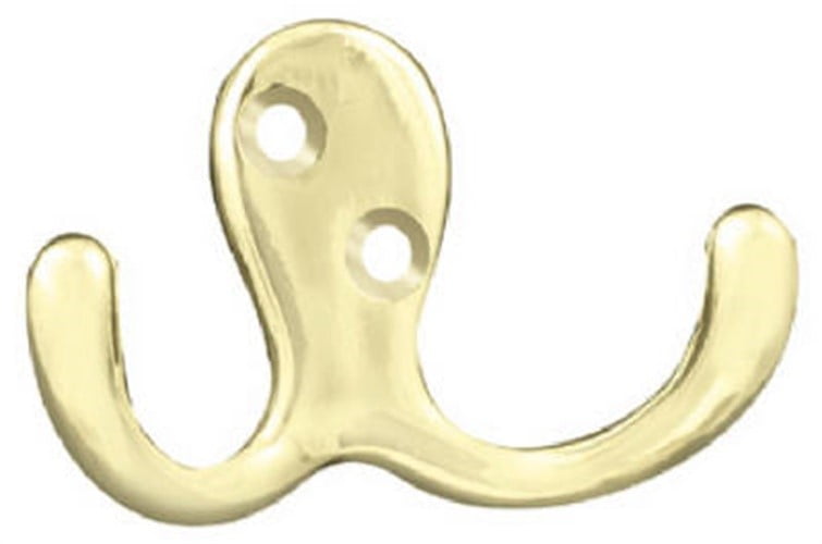 Brainerd 69277 Brass Double Prong Robe Hook