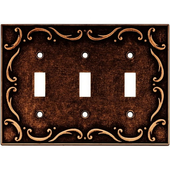 Brainerd French Lace Triple Switch Wall Plate, Available in Multiple Colors