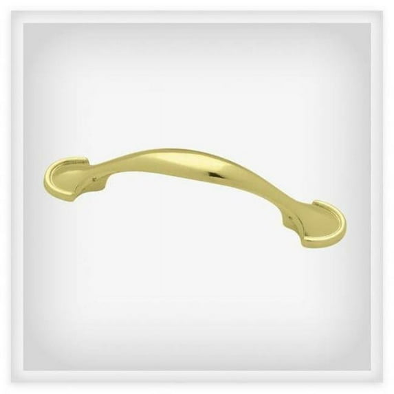 Brainerd & Liberty Hardware 272167 3 in. Center to Center Half Round Foot Drawer Pull, Polished Brass
