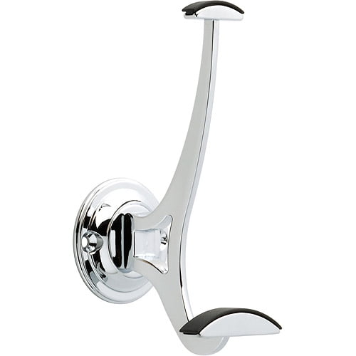 Brainerd Marley Coat and Hat Hook, Polished Chrome and Black