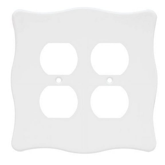 Brainerd Nylon Double Duplex Outlet Wall Plate / Switch Plate / Cover, White