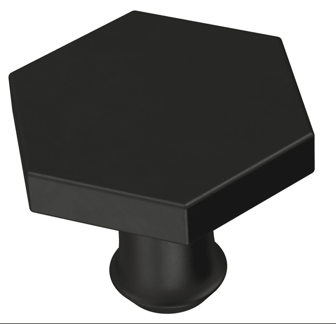 Brainerd P42267W-FB Flat Black 1 1/4" Hexagon Cabinet & Drawer Knob