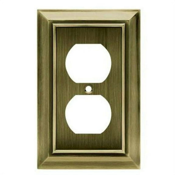 Brainerd W10086-AB Architectural Single Duplex Outlet Cover Plate Antique Brass