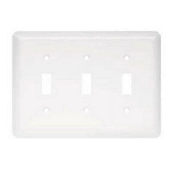 Brainerd W10247-W White Stamped Triple Switch Cover Plate