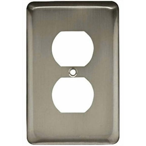 Brainerd W10249-SN Satin Nickel Stamped Single Duplex Outlet Cover Plate