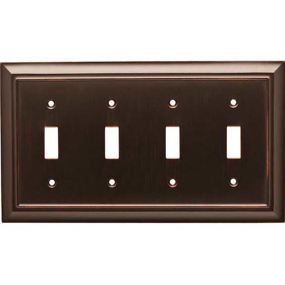 Brainerd W10600-BZM Architect Matte Bronze Quad Switch Wall Plate Cover