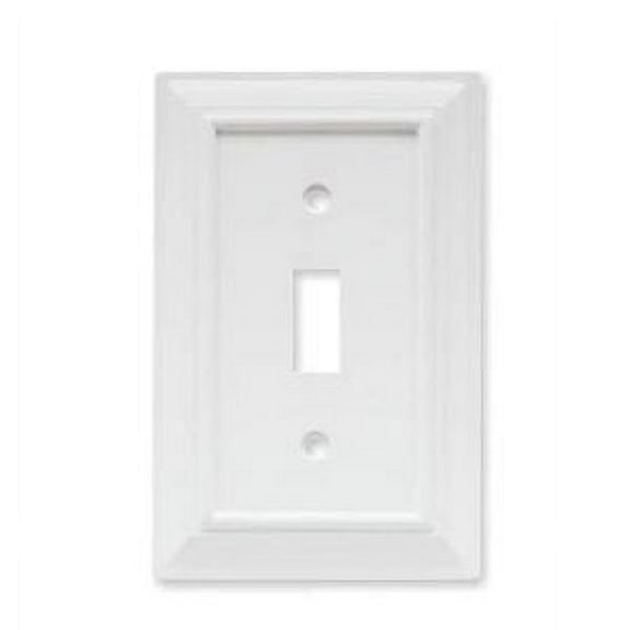 Brainerd W10762-W White Wood Architect Single Switch Cover Plate