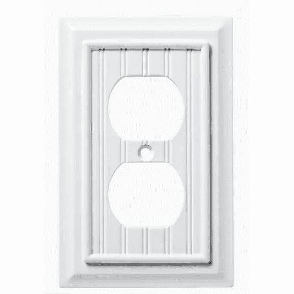 Brainerd W17995-PW Pure White Beadboard Single Duplex Wall Cover Plate
