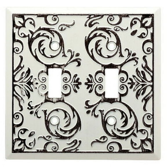 Brainerd W27109-WW Fairhope White Wash Double Switch Toggle Cover Plate