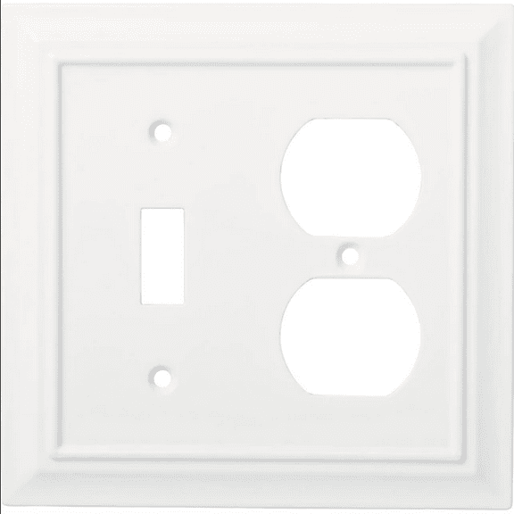 Brainerd W31562-PW Pure White Architect Switch / Duplex Wall Plate Cover
