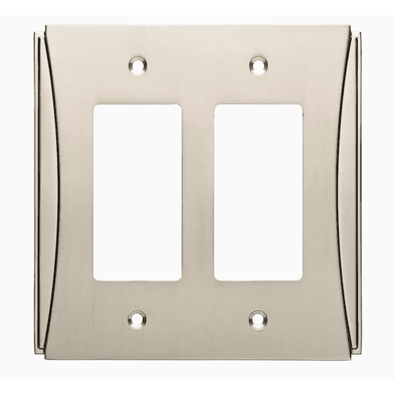 Brainerd W32778-SN Upton Satin Nickel Double GFCI Decora Wall Plate Cover