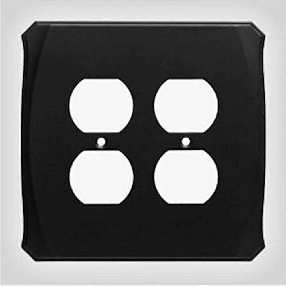 Brainerd W34478FB Serene Double Duplex Outlet Cover Plate Flat Black