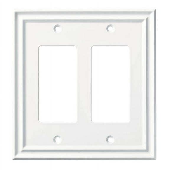 Brainerd W36560-PW Traditional Double GFCI Decora Pure White Wall Plate Cover