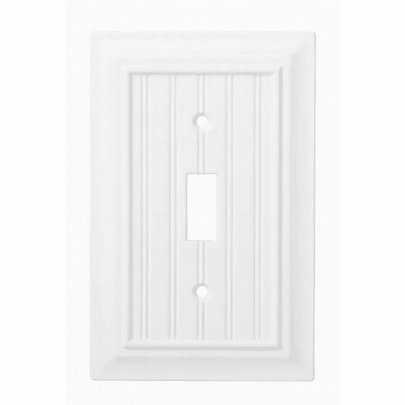 Brainerd W37230-PW Pure White Beadboard Single Switch Wall Cover Plate