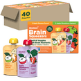 thumbnail image 1 of Brainiac Omega-3 Fruit and Veggie Blend Variety Pack, No Sugar Added, 3.2 oz, 40 Ct, 1 of 12