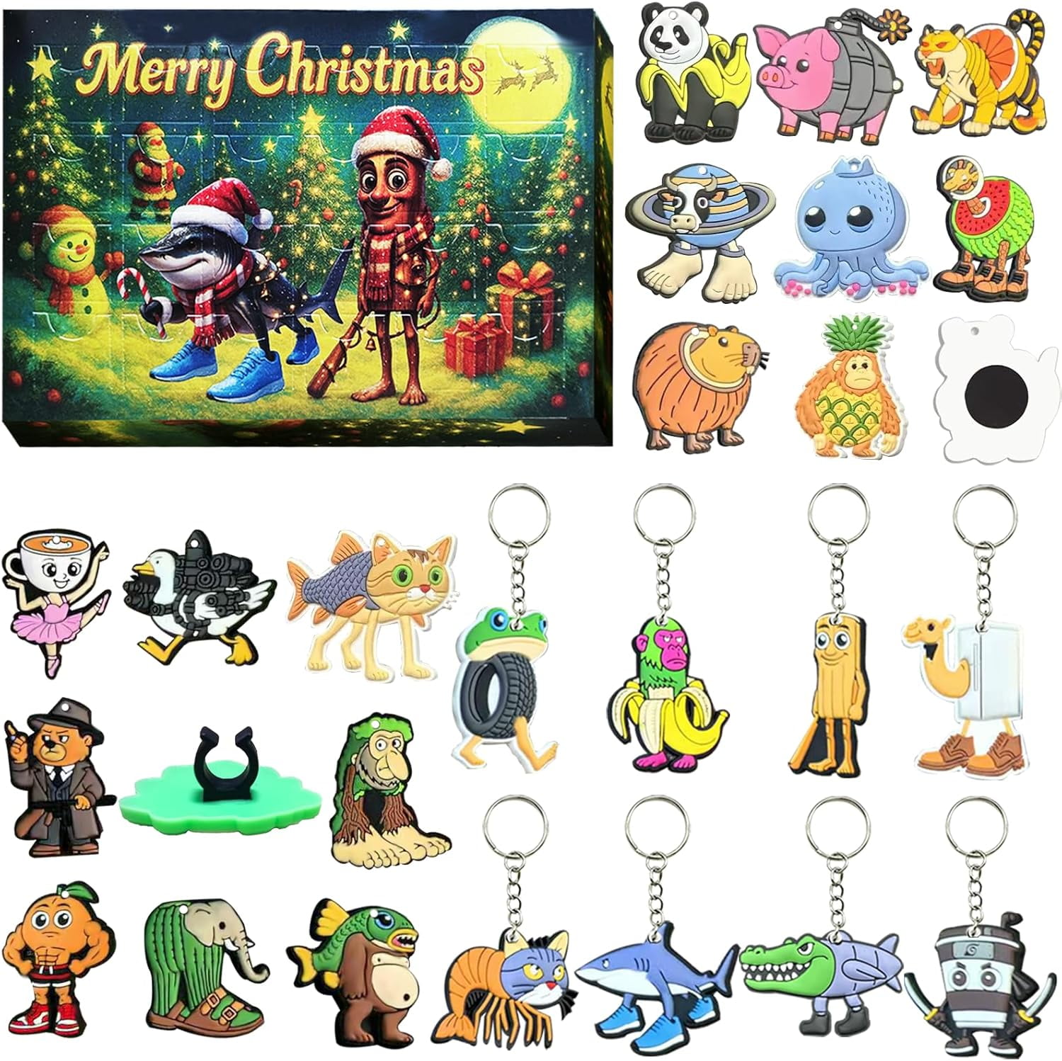 Brainrot Advent Calendar for Kids, Mystery Mini Figurines Blind Box Set, Cute Collectible Desk Display Characters, Christmas Gift for Children Boys Girls Ages 3+, Holiday Stocking Stuffer Surprise