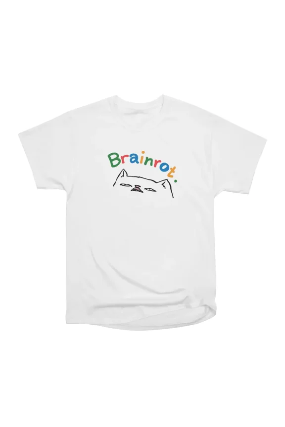 Brainrot cat T-Shirt Tee Gift For Him Merch For Her Apparel For Friend