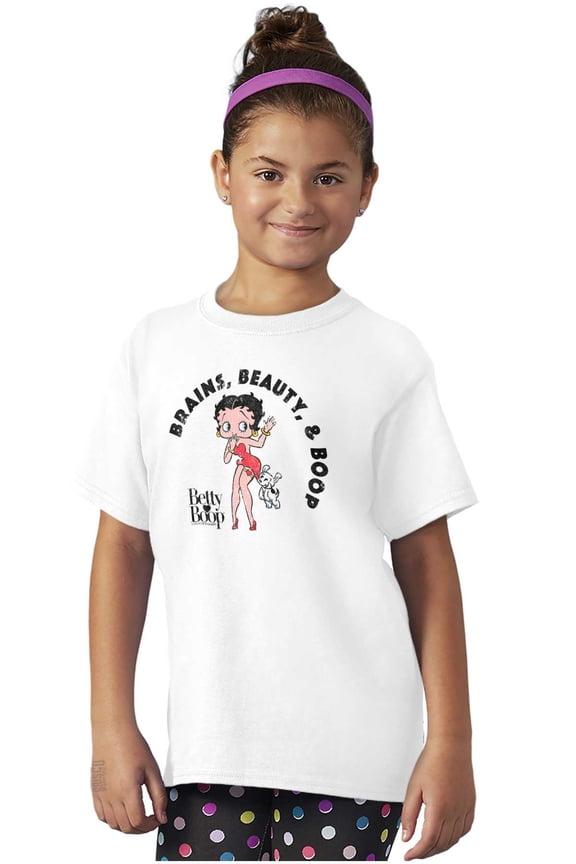 Brains Beauty & Betty Boop Cartoon Girls Kids T Shirt Tees Teen Brisco Brands L