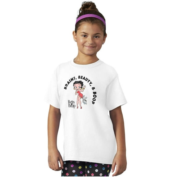 Brains Beauty & Betty Boop Cartoon Girls Kids T Shirt Tees Teen Brisco Brands X
