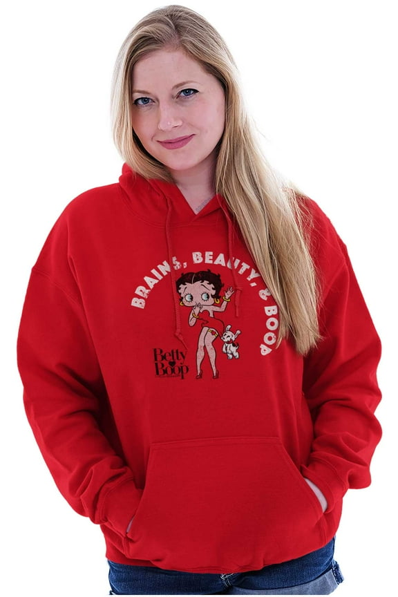 Brains Beauty & Betty Boop Cartoon Hoodie Sweatshirt Women Brisco Brands X