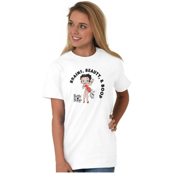 Brains Beauty & Betty Boop Cartoon Women Plus Size Graphic Tee Tees Brisco Brands 5X
