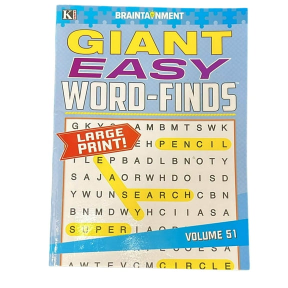 Braintainment Giant Easy Word Finds We Know You Are a Puzzle Lover