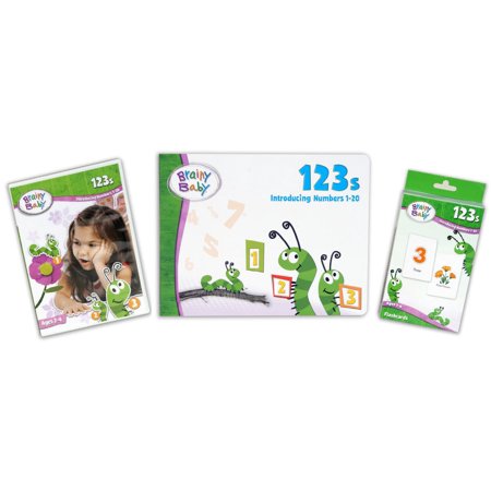 Brainy Baby Teach Your Child 123s Learning Library: Introducing Numbers 1 to 20 Board Book, Flashcards and DVD Deluxe Edition