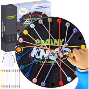 Brainy Knots Rope Game for 6 7 8 9 Year Old Kids, Twisted Rope Puzzle Game for Kids Age 6+, Brain Knots Game Exercise Strategy Thinking, Fun Family Game with Multiple Difficulty Levels
