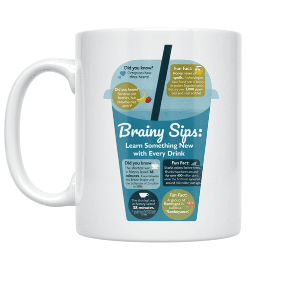 Brainy Sips Educational Design - Knowledge Seeker - 11 oz Ceramic Coffee Mug
