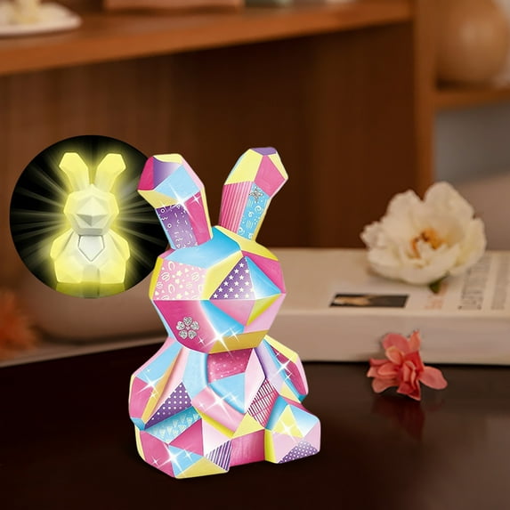 Brainybites Toys Clearance Under $10 Paint Your Own Bunny Lamp Kit, Art Supplies Birthday Easter Party Holiday Gift for Teens Girls Boys Age 3 4 5 6 7 8+
