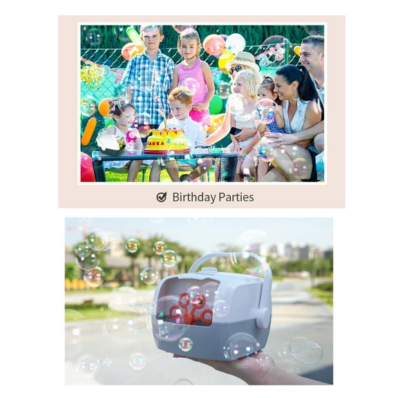 Brainybuger Bubble Maker Bubble Machine for Parties with 120ml Bubble Liquid Bubble Blower and Wand Great Birthday Activity and Party Favor