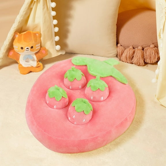 Brainybuger Strawberry Bedtime Stuffed Plush Toy Kawaii Plush Doll Soft Toy for Kids Ages 8 to 13 Children's First Birthday Gift for Boys and Girls