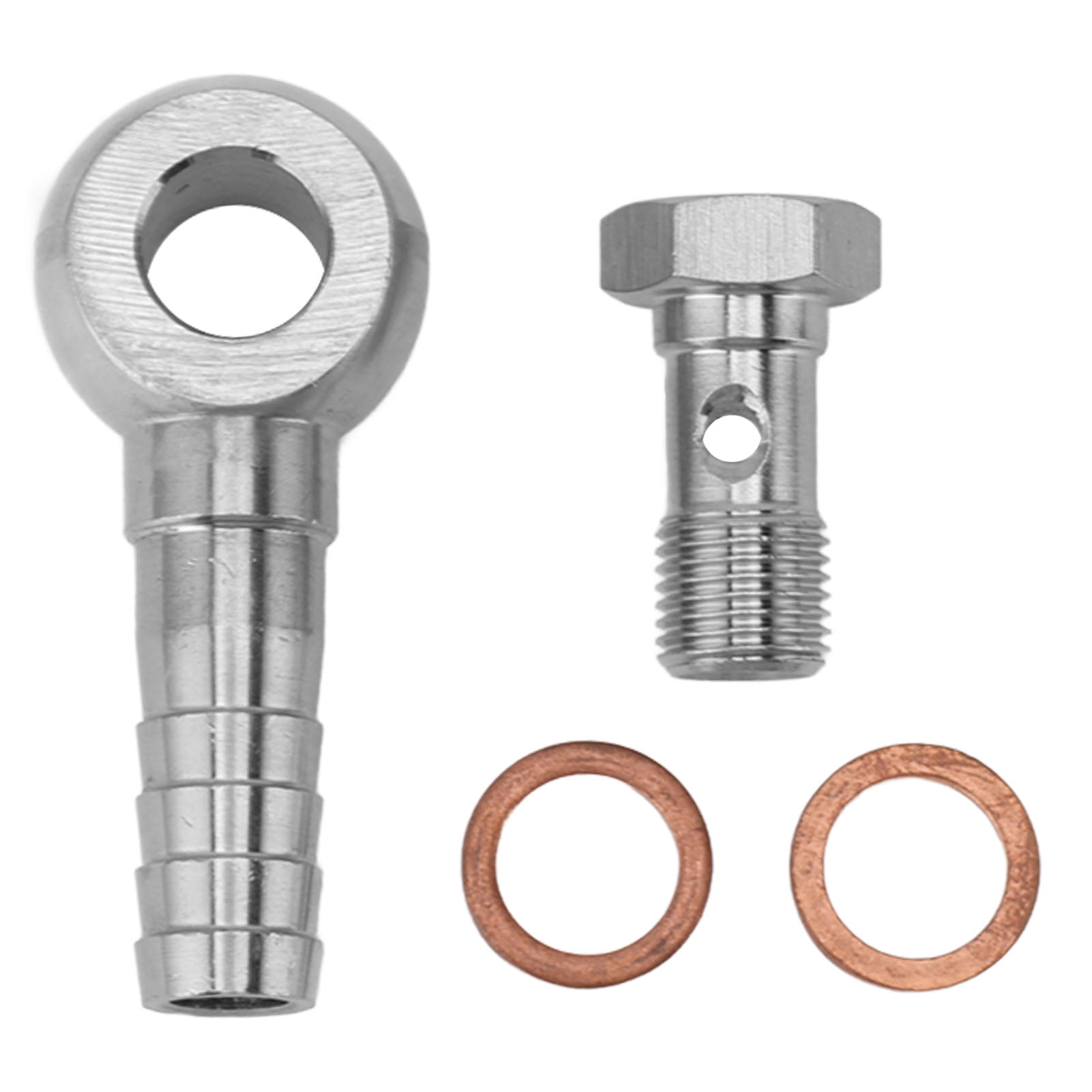 Brake Banjo Bolt M10x1.0 to 1/4 in Brake Line Banjo Bolt Adapter With Washers for Pipeline