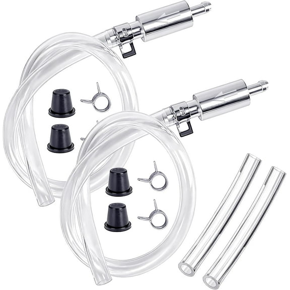 Brake Bleeder Hose, 2-PC Universal Brake Bleeder Kit with One-Way Check Valve for Car & Motorcycle Hydraulic Brake and Clutch Fluid Bleeding, Includes Screw Caps & Spring Clamps
